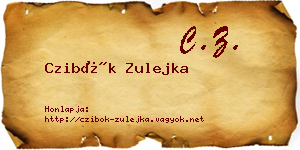 Czibók Zulejka névjegykártya